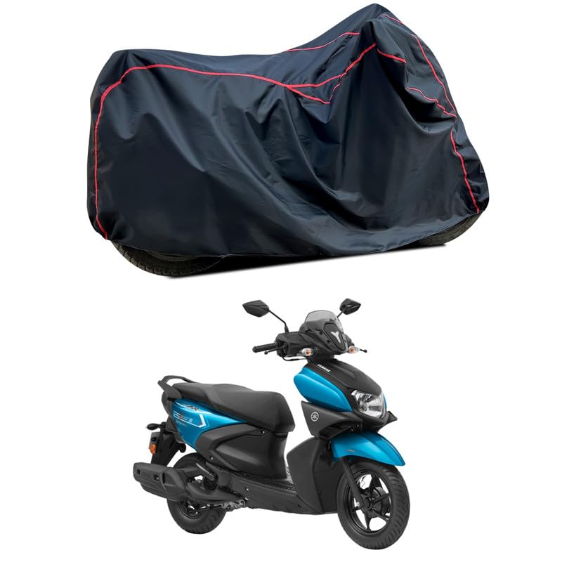 Image of Waterproof Scooter Cover Compatible with Yamaha Ray ZR 125 Fabric UV Protection (Black)
