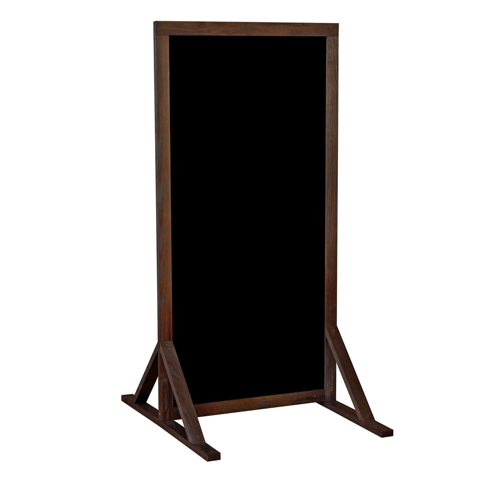 Dwustronny stojak reklamowy 118,5 x 59 cm, wodoodporna tablica z ABS w brązowej ramie drewnianej
