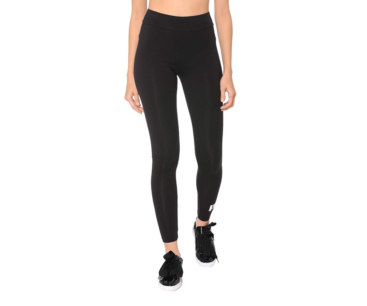 PUMA Women'S Ess Logo Leggings Pants, Black (Cotton Black), 8 Uk (Size: Xs)