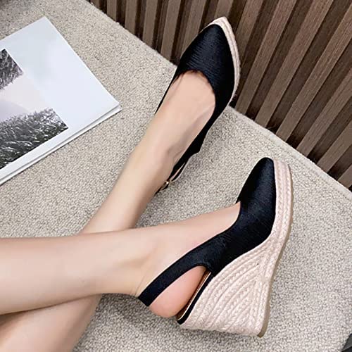 Damessandalen, dunne zwarte hakken voor damesbruiloft - Afbeelding 4