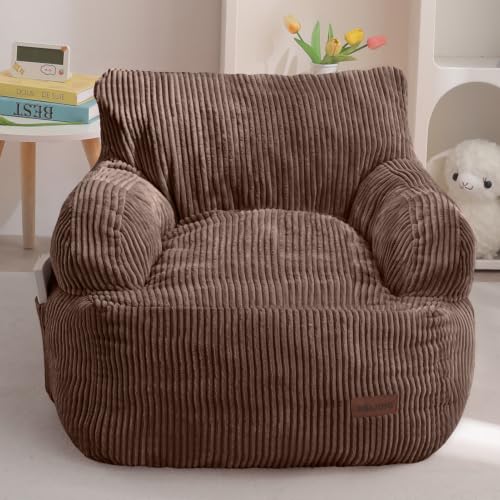 Image of MAXYOYO Kids Bean Bag Chair, Stuffed Bean Bag Sofa, Brown, Standard