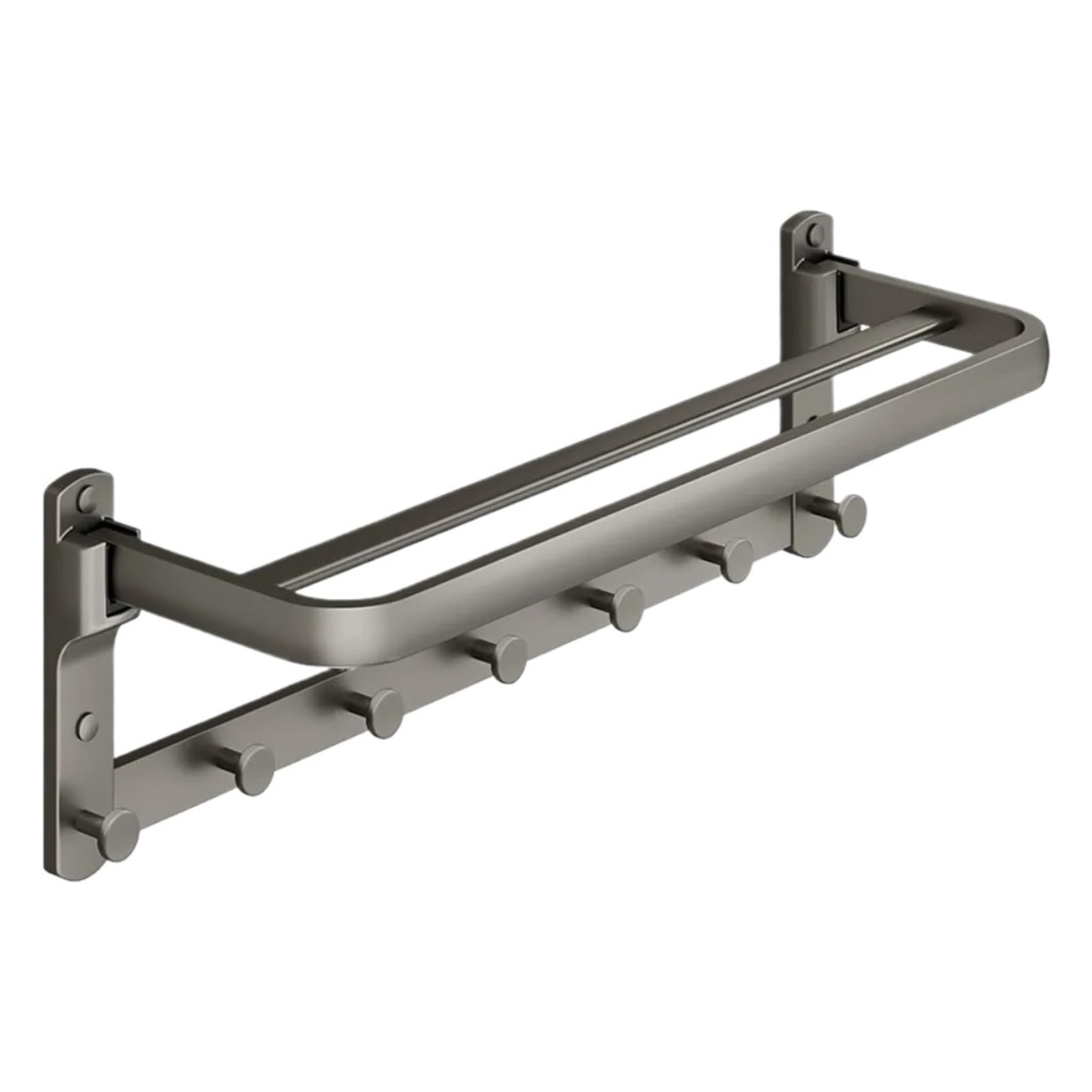 Gunmetal Aluminum Towel Rack Bathroom Accessories Single Folding Shelf Wall Mounted Toilet Storage Easy Maintenance