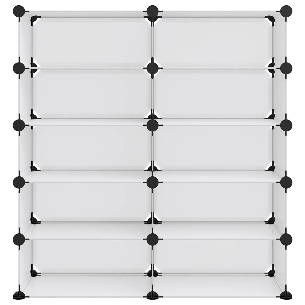 Schuhregal Transparent PP mit Stahlrahmen 84x32x88,5 cm, stapelbar und geschlossen, Schuhablage Organizer für Flur, Diele, Schlafzimmer, Garderobe, platzsparende Aufbewahrung