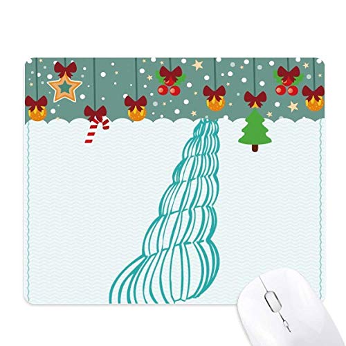 Tapis de souris escargot bleu marine Noël en caoutchouc antidérapant