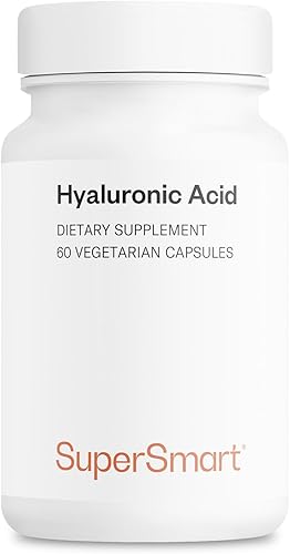 Supersmart Suplemento de ácido hialurónico de 300 mg por día (hialuronato de sodio) - Alto peso molecular 1.2 millones de daltons | Sin OMG y sin