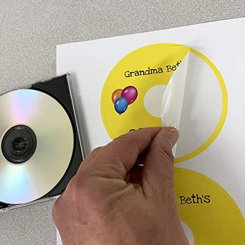 Image of CD /DVD Label Full Face | Qty 2000 Disc, 4000 Spine | 1000 Sheets Total | Permanent White Matte | Inkjet & Laser Compatible | 5824 Template | Easy to Peel | Made in USA | Blank Label