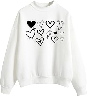 YuzRong Women's Long Sleeve Knitted Pullover Valentine's Day for Love Pattened Top Long Sleeved Sweatshirt Casual Blouse Temperament Pullover Top Warm Lightweight Jacket Top with Pocket