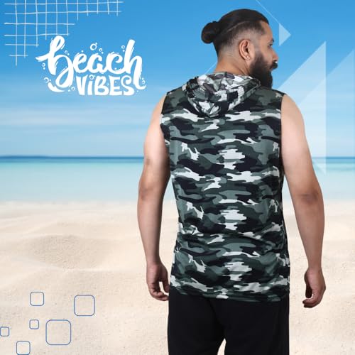 Image of Sleeveless Hoodies T Shirts for Men - Gym Vest, Sando Tank Top Wear, Workout Baniyan, Bodybuilding Tshirts, Sports Tshirt Vests