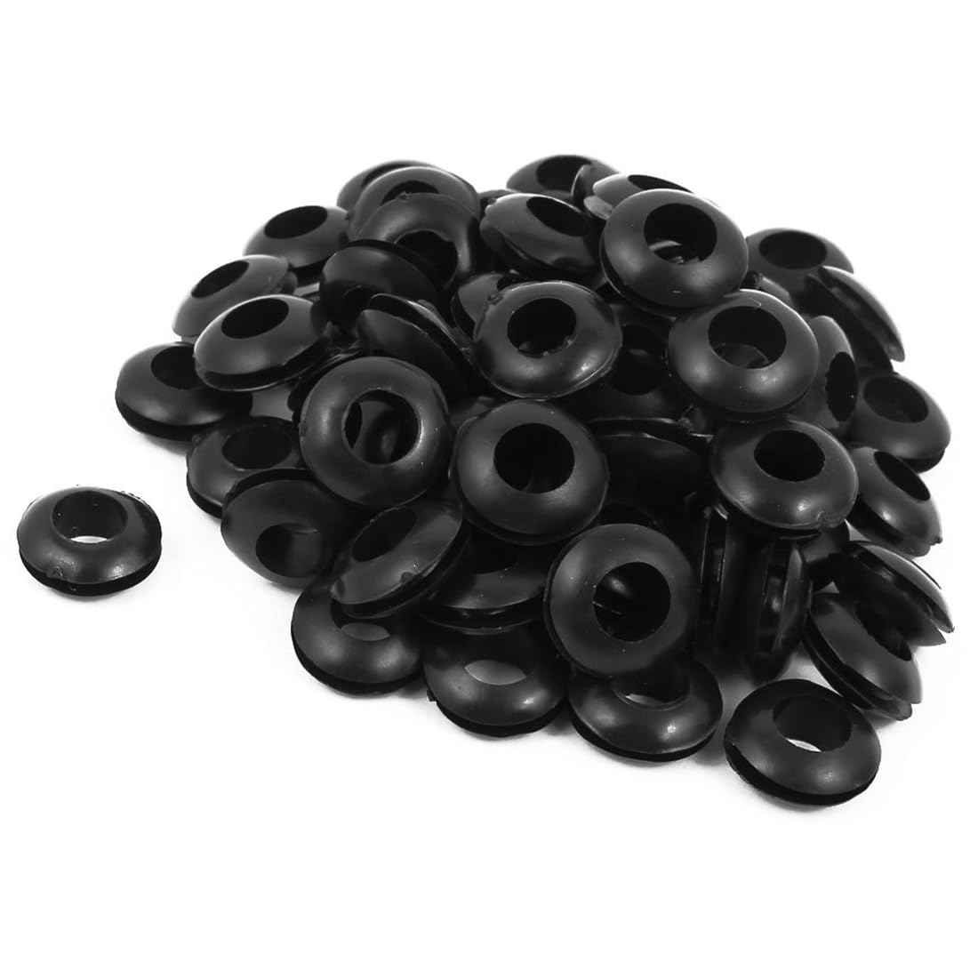 TOP-VIGOR 68Pcs Black Rubber Grommets 8mm Cable Wire Protector Rings Electrical Hole Gaskets for Conductor Wiring Cables and Plugs