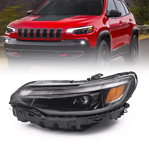 Fione - For Jeep Cherokee Headlight Assembly 2019 2020 2021 2022 Xenon Hid Left Driver Side Lh Headlamps Dot Certification 68275945Ah Ch2502325 #TOP29