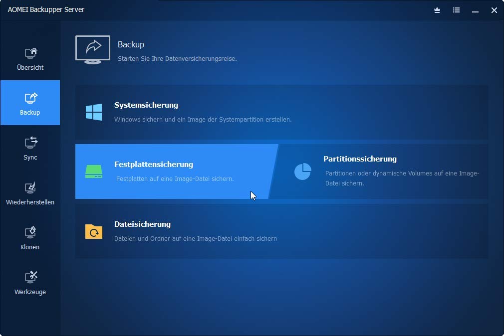 AOMEI Backupper Server Edition Lizenz - per Post - Brief Versand - 1 Server - 1 PC inkl. lebenslange Upgrades