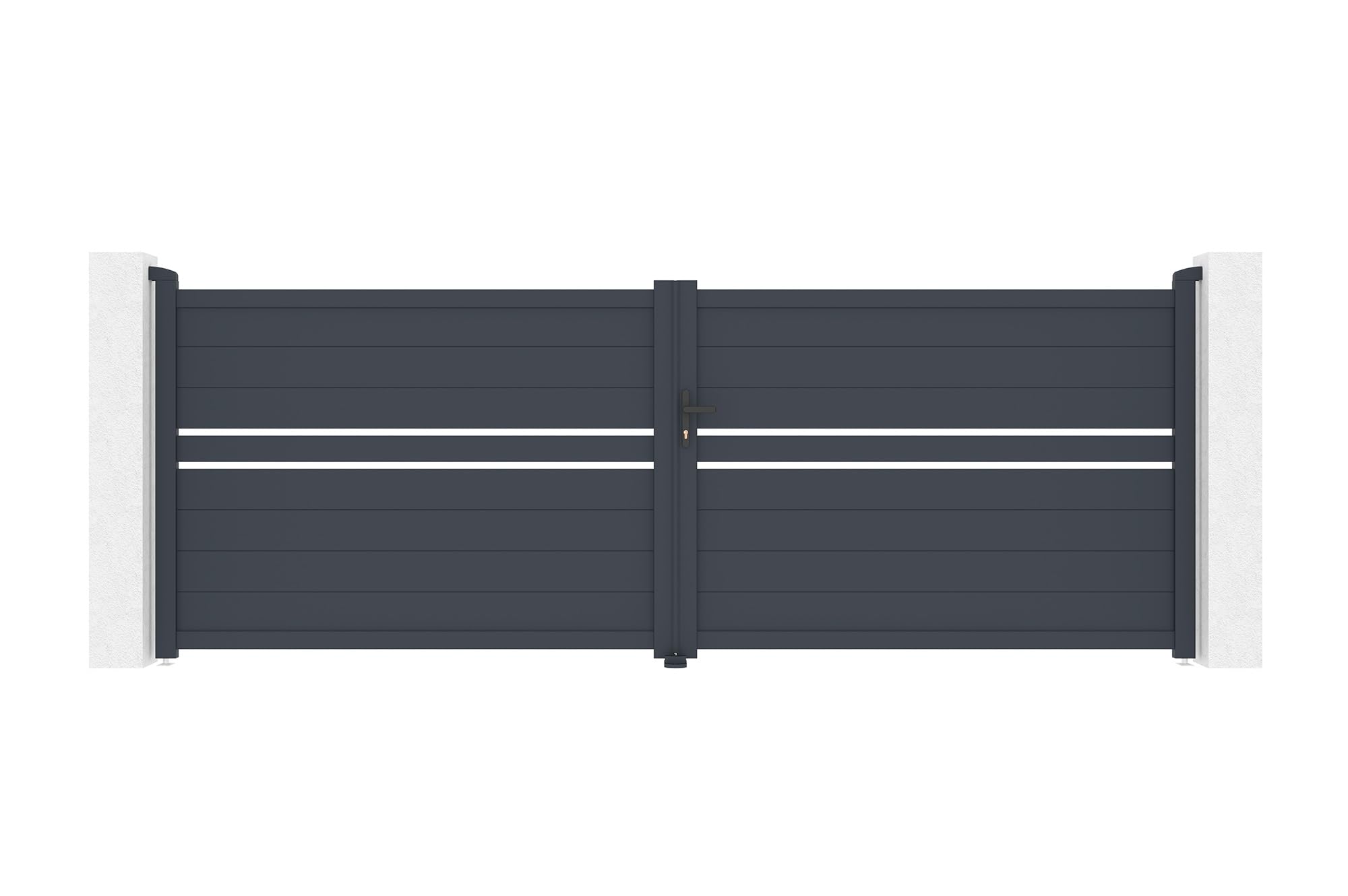 Casanoov Portail battant 4m CIMONE H.140 aluminium gris