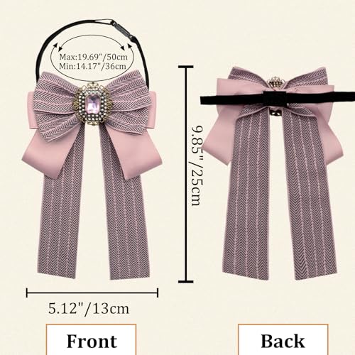 Image of Womens Bow Tie Adjustable Rhinestone Bowtie for Women Ladies Girls Pre-tied Womens Tie for Shirt Suit Uniform