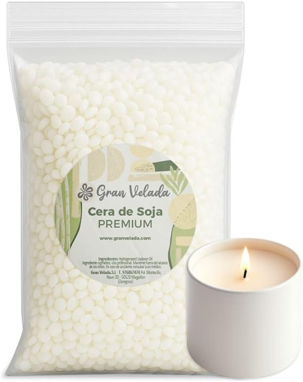 GRAN VELADA Cera de Soja Natural 20 kg | Cera Vegetal en Perlas o...