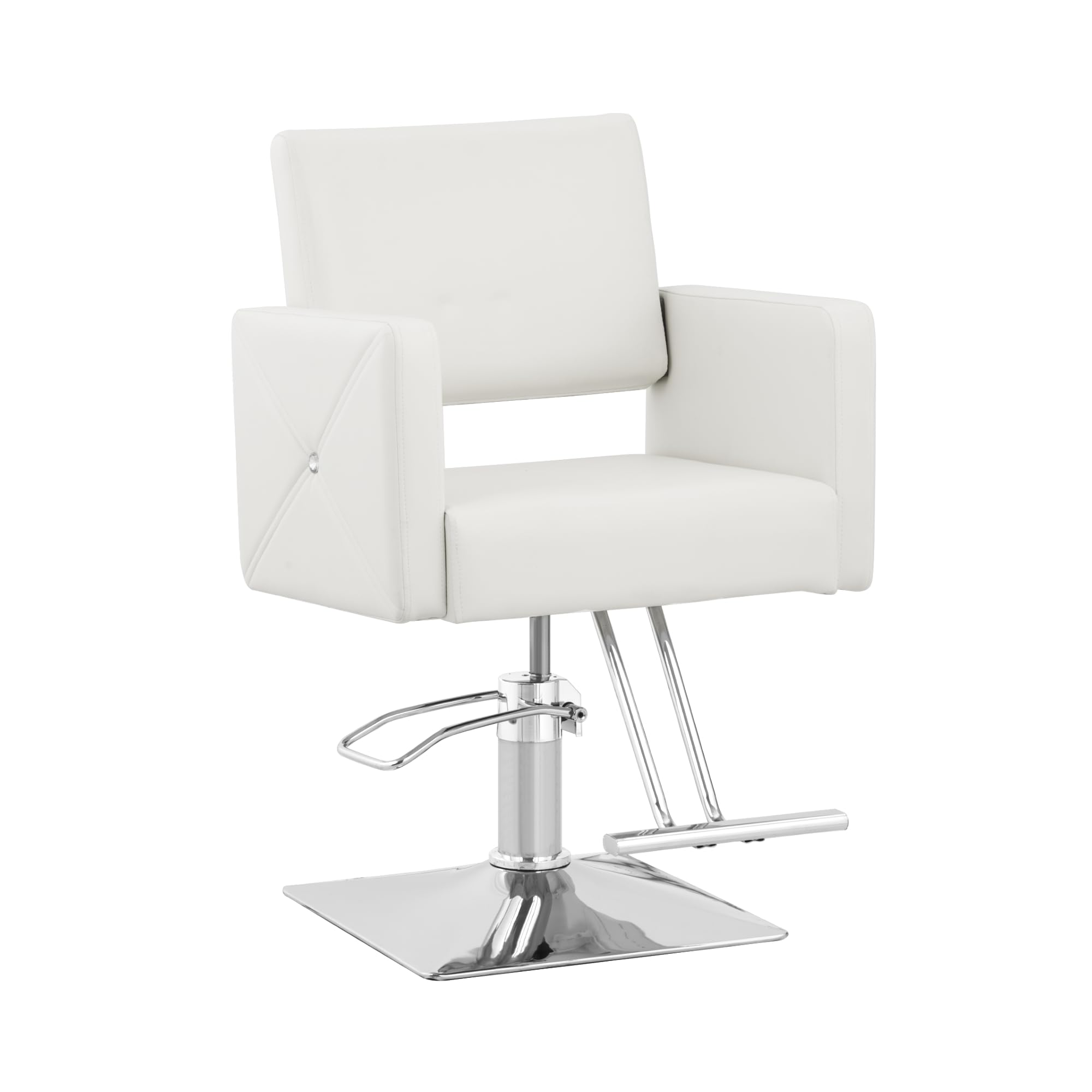 Physa Sillón de Peluquería Carlisle con Reposapiés y Altura de Asiento de 49-63 cm para hasta 150 kg Blanco Sillón de barbería Silla de peluquería Silla de barbería