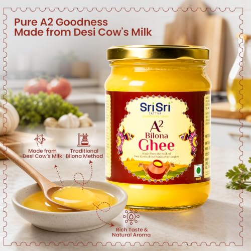 Image of Sri Sri Tattva A2 Bilona Ghee 500ml | Traditional Bilona Method | Made from Desi Cow Milk | Pure & Natural Ghee | Rich Aroma & Authentic Taste.