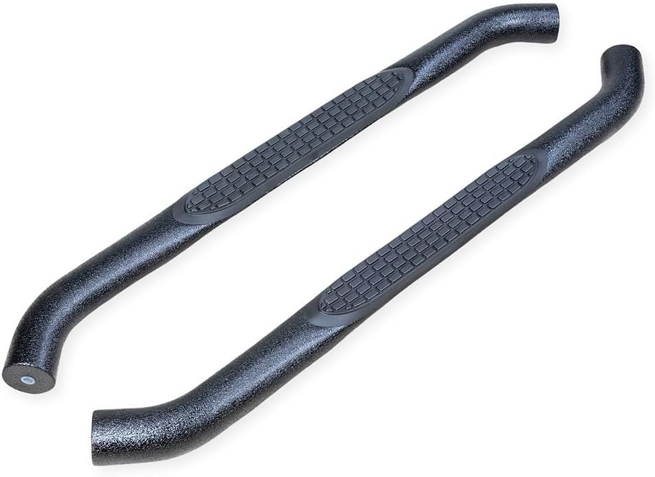 TrailFX Nerf Bar Side Steps Fits Jeep Wrangler JK 2-Door 2007-2018 Black Powder Coated Steel 3-Inch Round Bent Rocker Panel Mount Set of 2 Running Boards with Mounting Hardware TrailFX A0027T