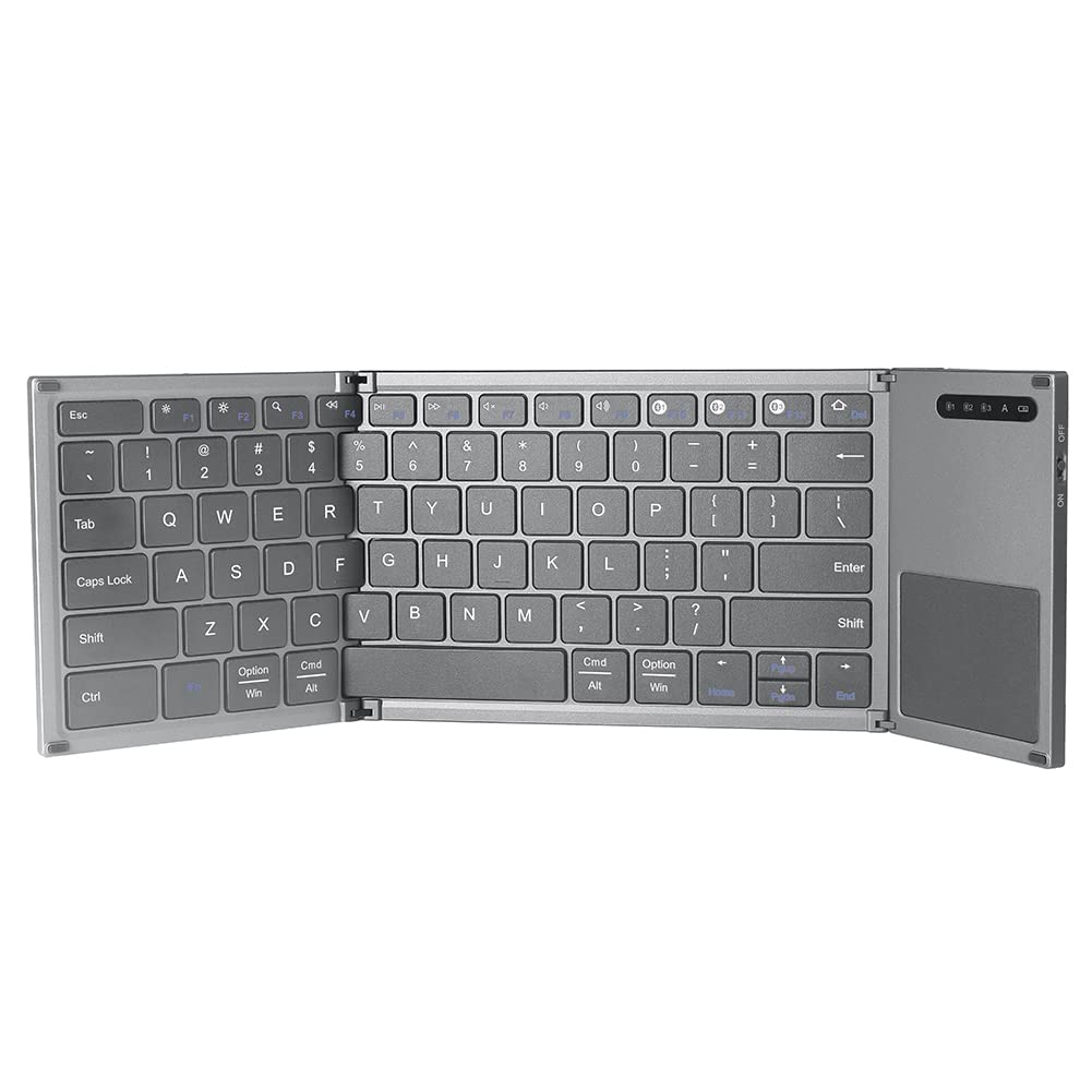 eWINNER B066S Foldable Bluetooth Keyboard Wireless Keyboard 78 Keys Ultra Thin Folding Design Keyboard w/Touchpad Compatible with iOS Android Windows Smartphone Tablet & Laptop