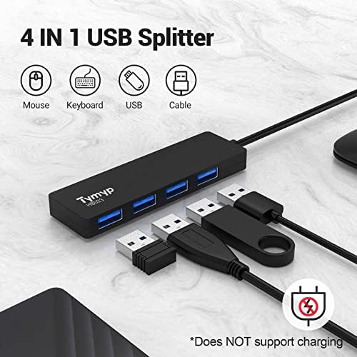USB Hub, Tymyp 4-Port USB 3.0 Hub for MacBook, MacBook Pro/Air, Mac, Windows Laptops and Other USB Compatible Devices