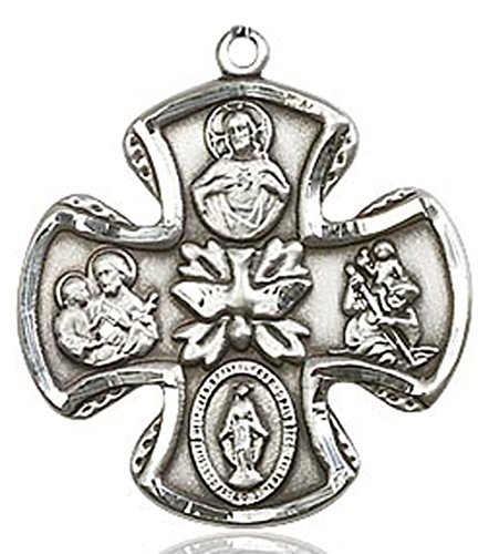 Heartland Men's Sterling Silver 5 Way Cross Pendant + USA Made