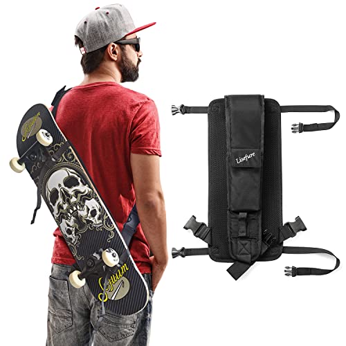 LISEFURE Skateboard Bag Skateboard Strap Backpack Universal Portable Skateboard Bag (black)