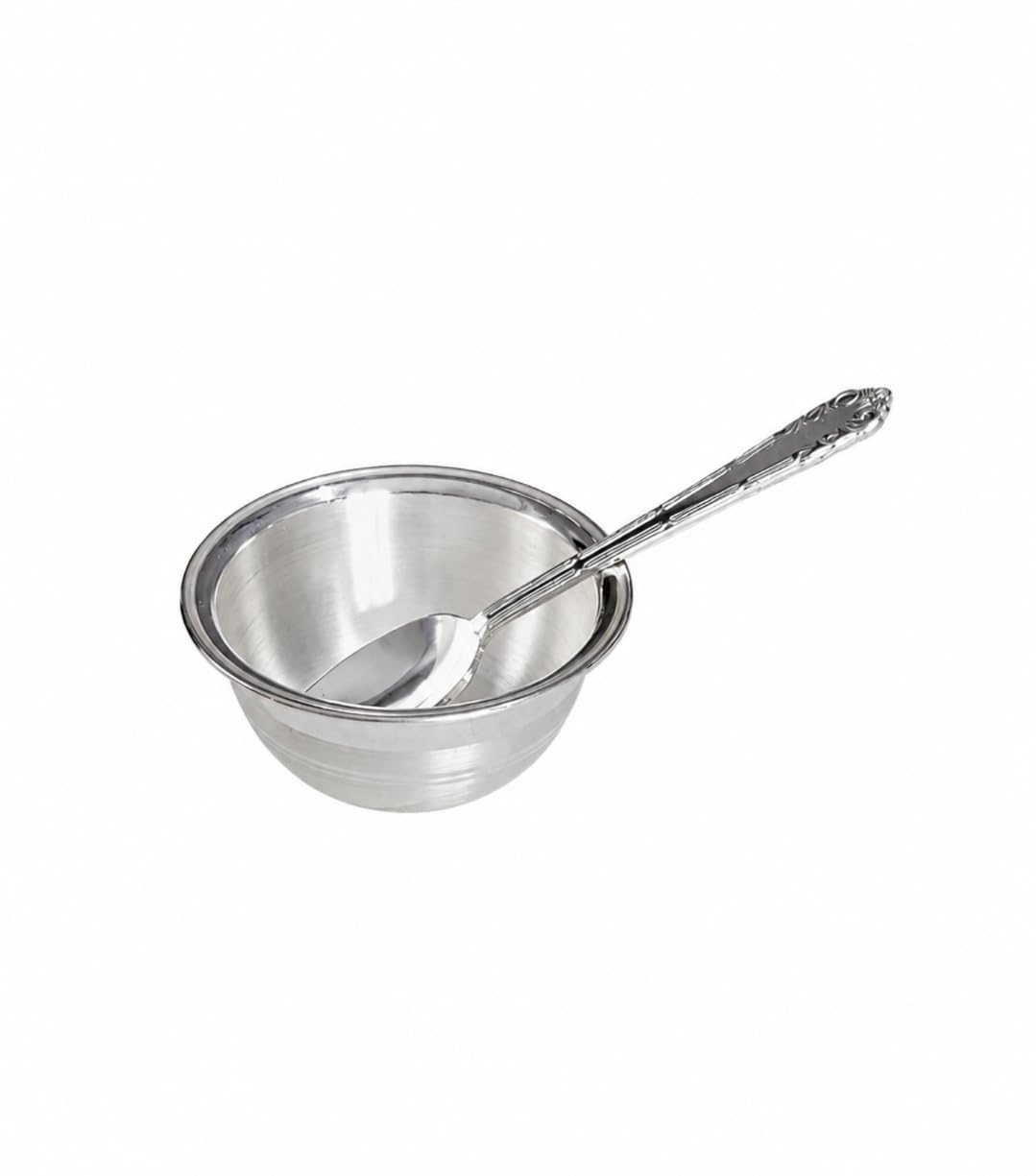 925 Pure Silver BIS Hallmarked Bowl Spoon Set, Bowl Set for Pooja, Bowl for Gift Item(Approx. 33.50 gm)-image-4