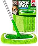 Generic Reusable Mop Pads Compatible with Swiffer Sweeper Mops (4-Pack) - Washable Microfiber Mop Pads for Wet & Dry Use - All Purpose Floor Mopping and Cleaning Product