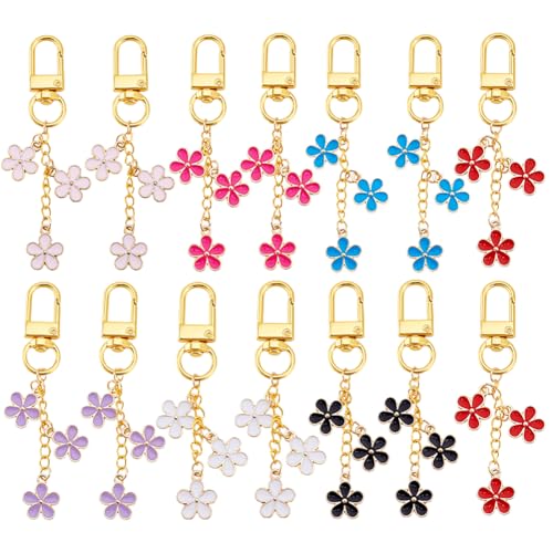 Pendentif pour sac à main en forme de fleur, lot de 14 idées cadeaux