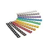 10 x 10 piezas de anillos de plástico elástico con los números 0-9