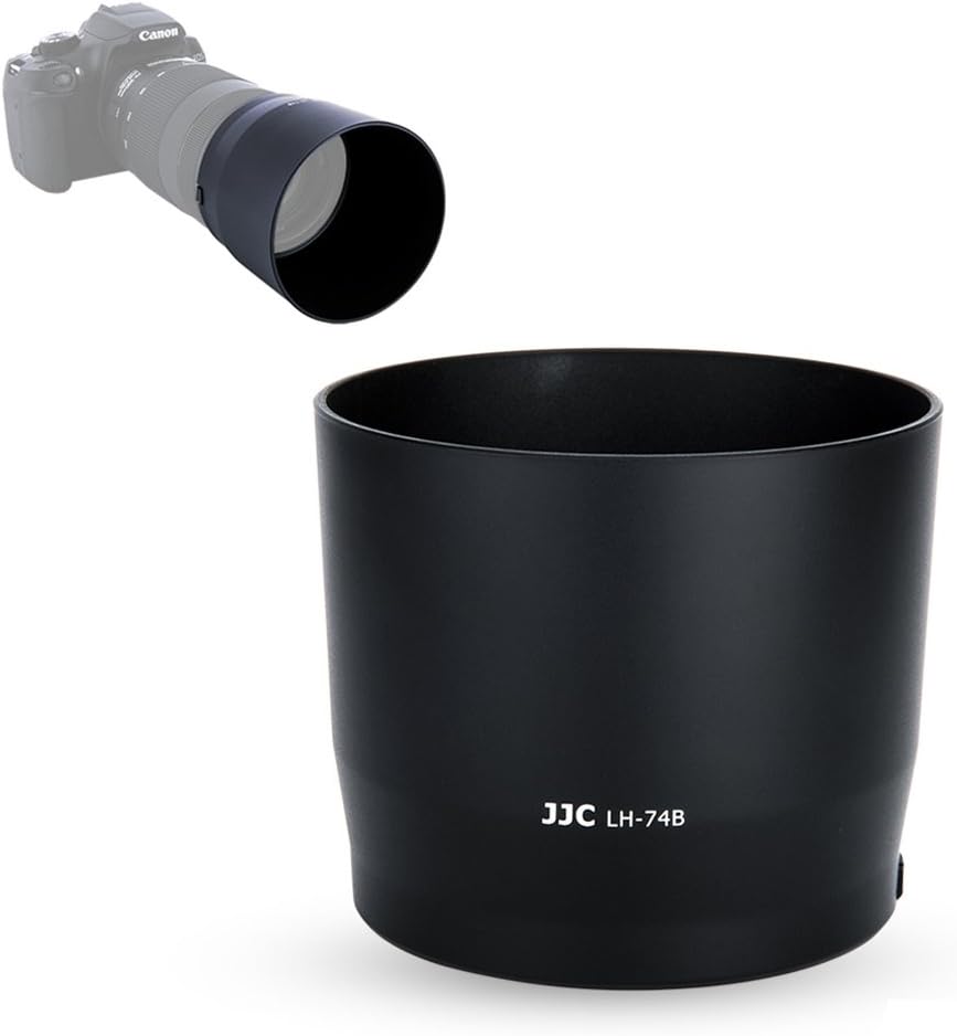JJC Dedicated Lens Hood Shade Protector for Canon RF 100-400mm F5.6-8 is USM & EF 70-300mm f/4-5.6 is II USM Replaces Canon ET-74B Lens Hood Reversible/Bayonet/with Button to Lock or Release