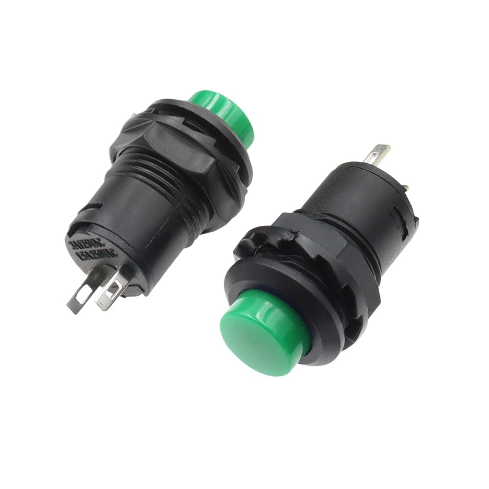 AUOQKQUT 6PCS Self locking green Pushbutton Switches DS228 DS428 12mm OFF- ON 3A /125VAC 1.5A/250VAC