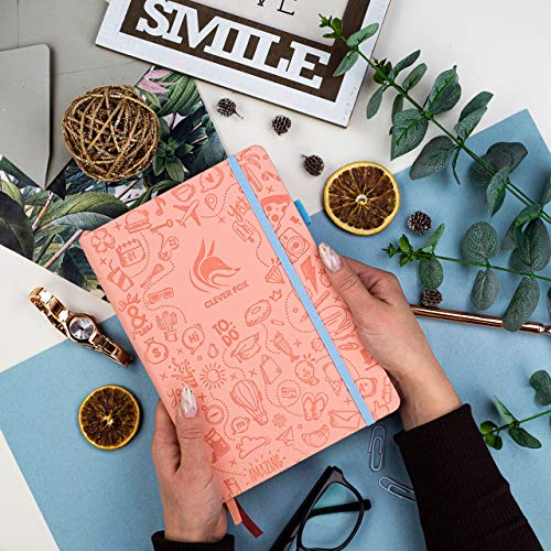 Clever-Fox-Dotted-Journal-20--Compact-Planning-and-Sketching-Dot-Grid-Notebook-120-GSM-Thick-No-Bleed-Paper--Planner-with-Pen-Loop-Pocket-Ribbons-Stickers-A5-Light-Pink