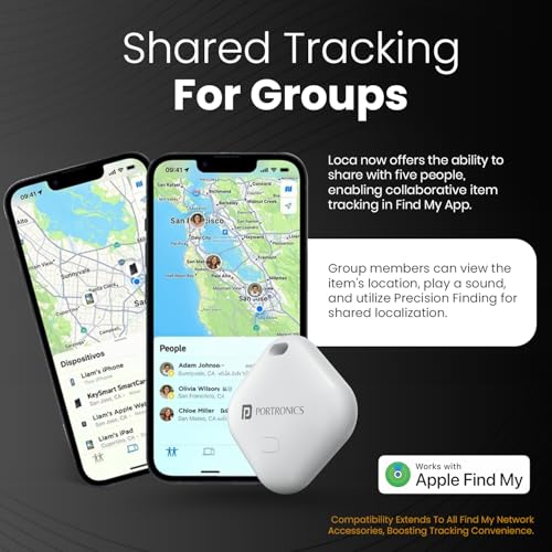 Image of Portronics LOCA Item Finder with Upto 1 Year Battery Life, Bluetooth Tracker,MFi Certified, Item Locater for Keys, Wallets, Luggage, Gadgets etc,Only iOS Compatible with Apple Find My App