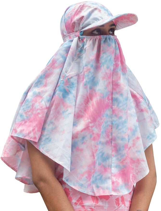Womens Cotton-Rayon Printed Scarf Cum Mask With Face Cover Sun Protection Free Size For Travel