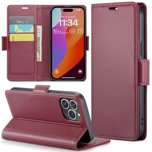 Étui portefeuille en cuir pratique pour iPhone 13 et 14 en voyage