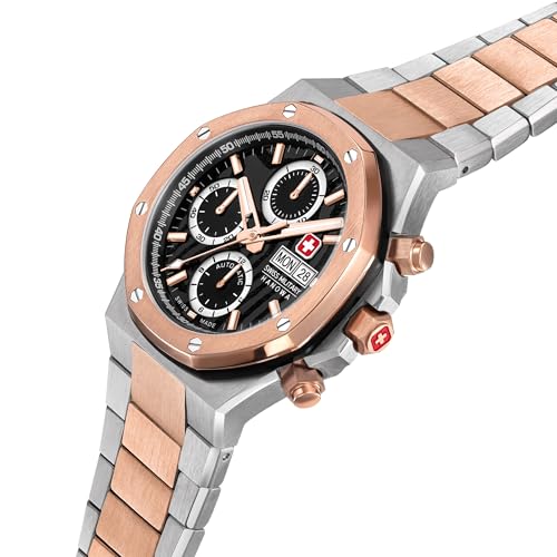 Image of Swiss Military Hanowa Damask Legends Fireball Grey Round Dial Swiss Made Automatic Watch for Men | SMWGL0007060