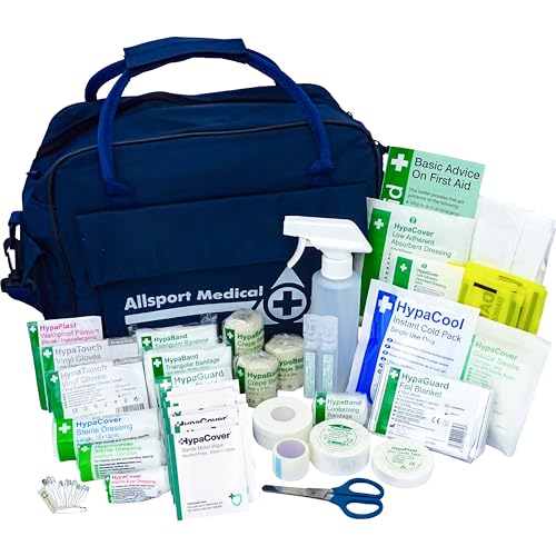 Safety First Aid Group Sports First Aid Kit in Water-Resistant Holdall Bag - Fully Stocked