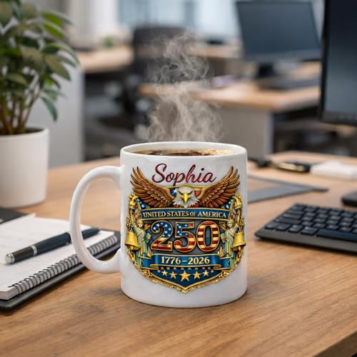 Taza personalizada conmemorativa 250 años 11 oz cerámica miniatura 7