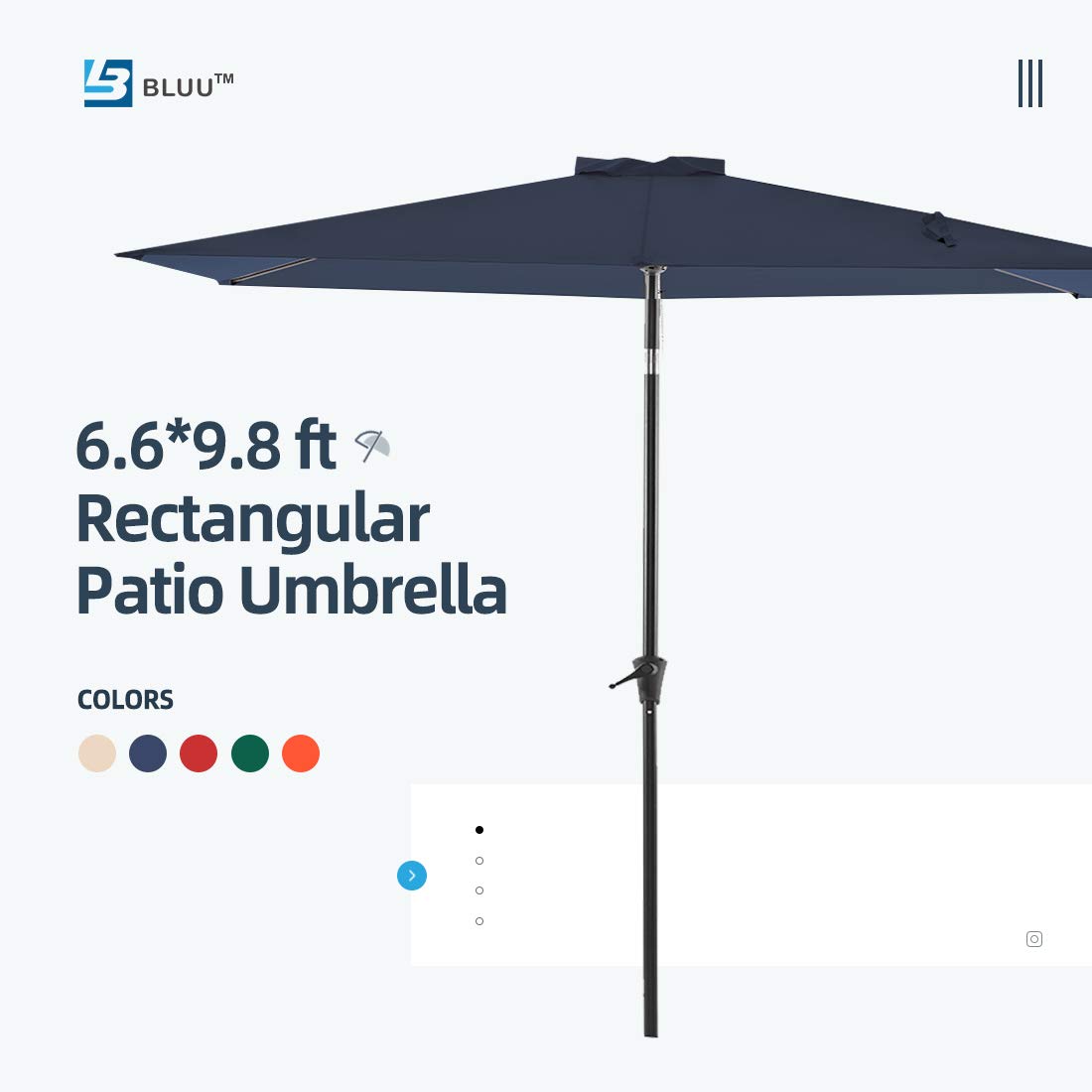 Bluu Rectangular Patio Umbrella Outdoor Buy Online In El Salvador At Desertcart
