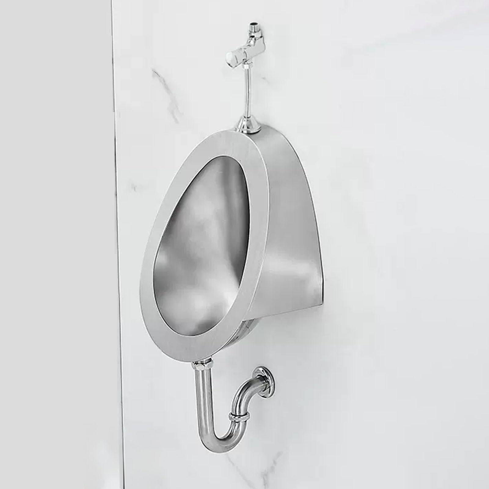 Urinario de acero inoxidable 304 de pared con descarga antisalpicaduras 1