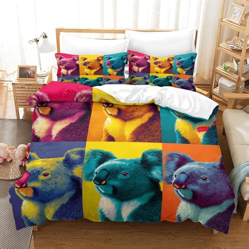 Housse de couette 3D koala en microfibre super douce de qualité supérieure - 3