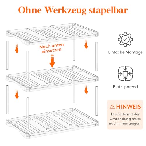 Robustes Design des Lifewit Organizers: Stapelbar bis 4 Etagen - Detailansicht von Lifewit Flaschenorganizer stapelbar –...