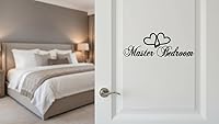 Vista 3 de Letrero para puerta de dormitorio principal, calcomanías de vinilo removibles, decoración de habitación, letrero de corazón de amor