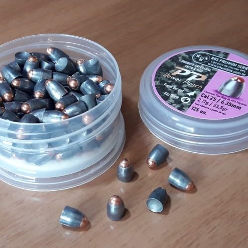 CHUMBINHO SLUG 6.35 RBS AÇO POWER PUNCH PP COM 125 UNIDADES 6.35mm, 2.17g (33.5gr), SLUG COM PONTA D