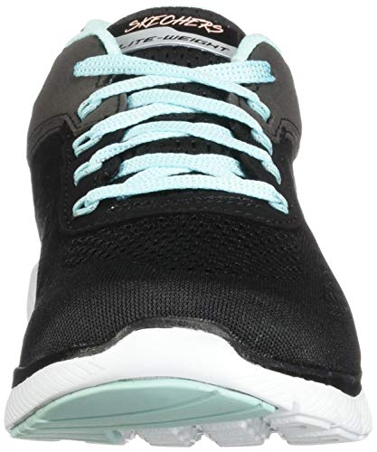 Tênis Skechers Flex Appeal 3.0 - Moving Fast Preto/Turquesa 35