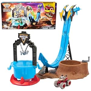 Monster Jam Mud Blasters, Monster Mutt Dalmatian Dunk Tank Playset, Color Change Action, Kids Toy Gifts for Boys and Girls Ages 3 and Up