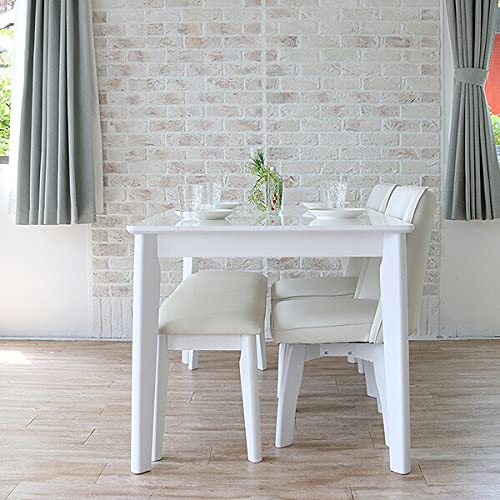 Amazon｜ダイニングテーブルセット ベンチ ホワイト 4点 4人 白 回転