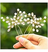 Yokawe Bridal Wedding Hair Pins Silver Rhinestone Bride Hairpin Pearl Hair Accessories for Women ...