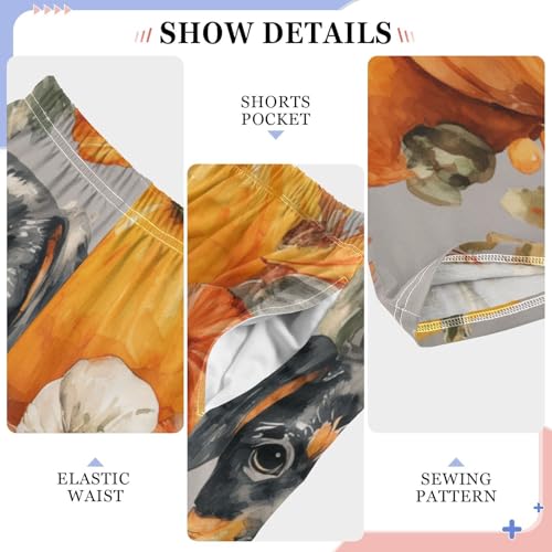 Jack Russell Dog Pumpkin Boys Long Pants Soft Trousers Elastic Waist Kids Lounge Bottoms with Pockets S-XL4