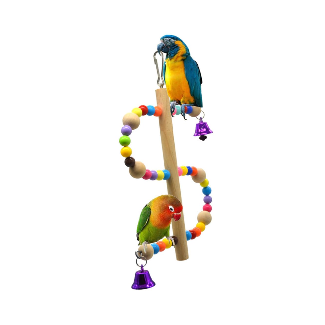 FRCOLOR 3 Pz Giocattolo Per Pappagalli Accessori Per Gabbie Per Pappagallini Giocattoli Per Parrocchetti Altalena Del Pappagallo Uccelli Di Legno Forniture Per Criceti